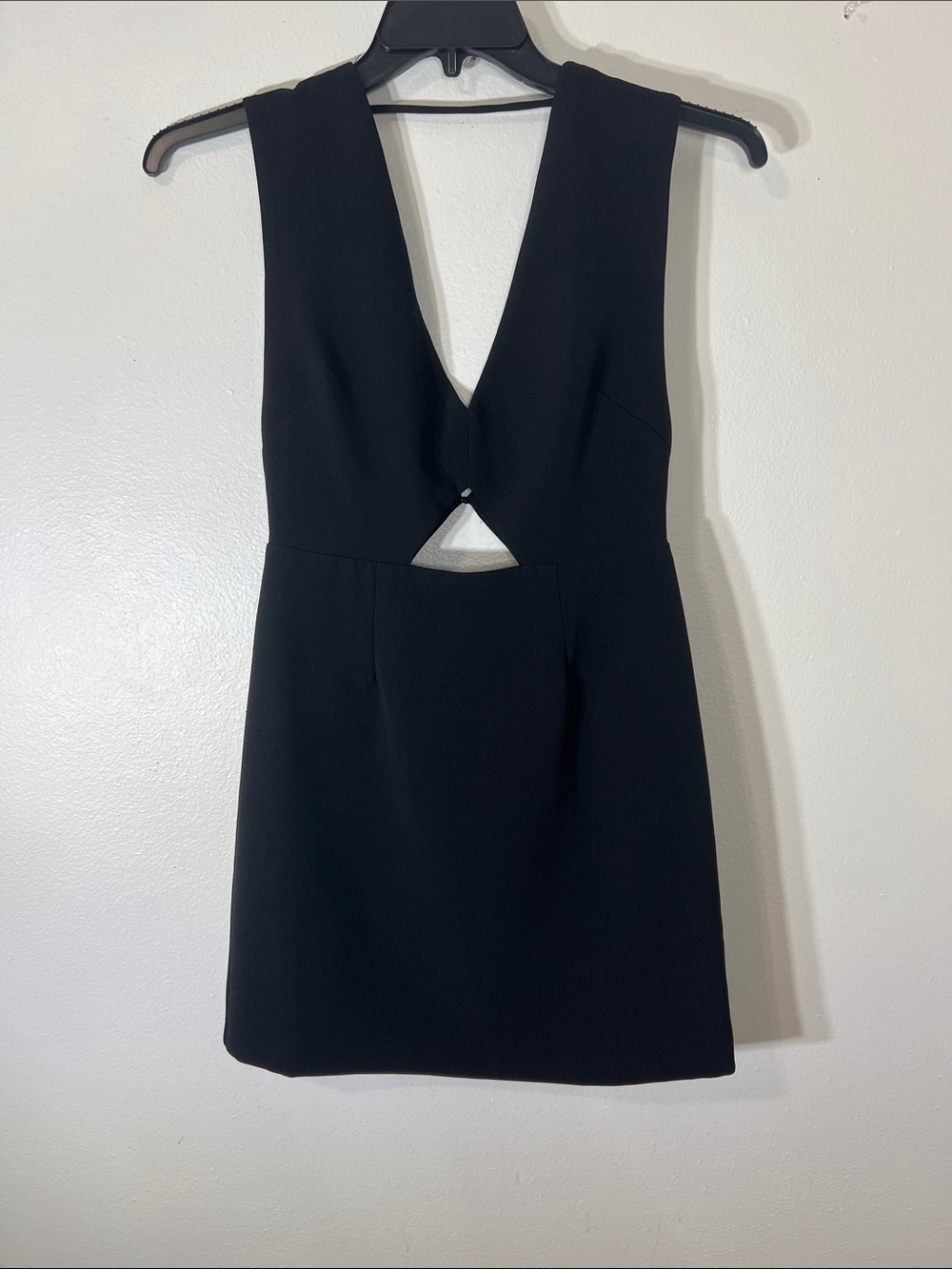 Black V‑Neck Cutout Mini Dress